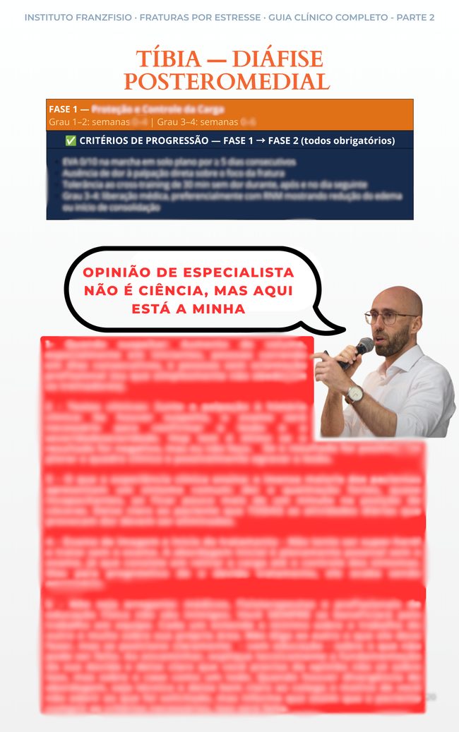 Opinião de especialista sobre a fase da reabilitação